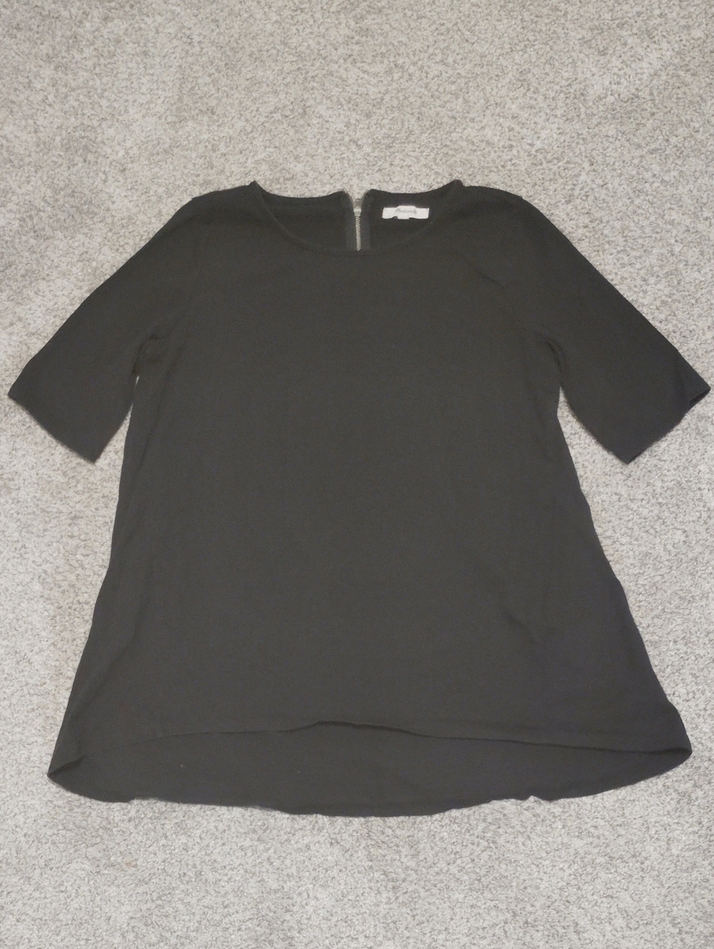 Madewell Black Short Sleeve Crewneck Blouse